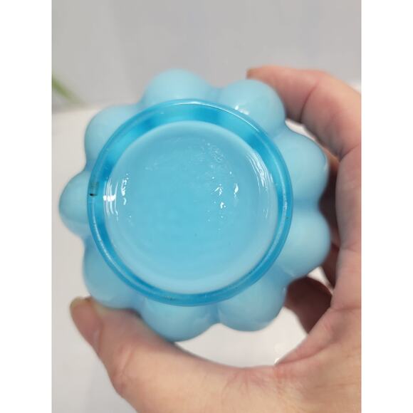 Vintage Fenton Cologne Bottle No Stopper Blue Overlay - Picture 4 of 5